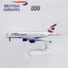 Collection Model British Airways Aircraft A380 20cm Diecast Metal Alloy 1/400 Scale Aeroplane With Stand Aviation Airplane