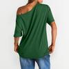 Camiseta sin tirantes de moda de verano para mujer, color, manga corta, top casual