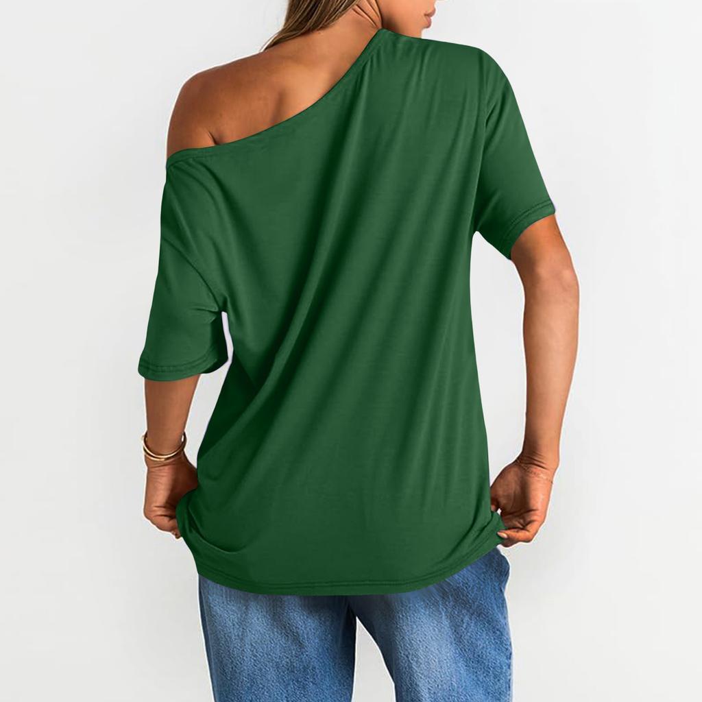 Camiseta sin tirantes de moda de verano para mujer, color, manga corta, top casual