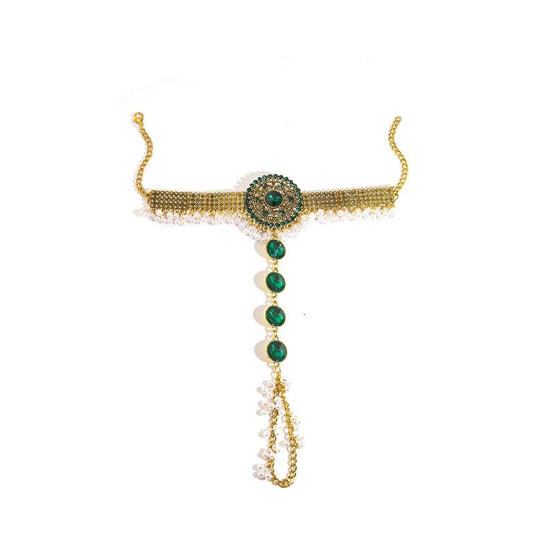 Retro Ethnic Geometric Water Drop Anklet - Bohemian Style Round Foot Ornament