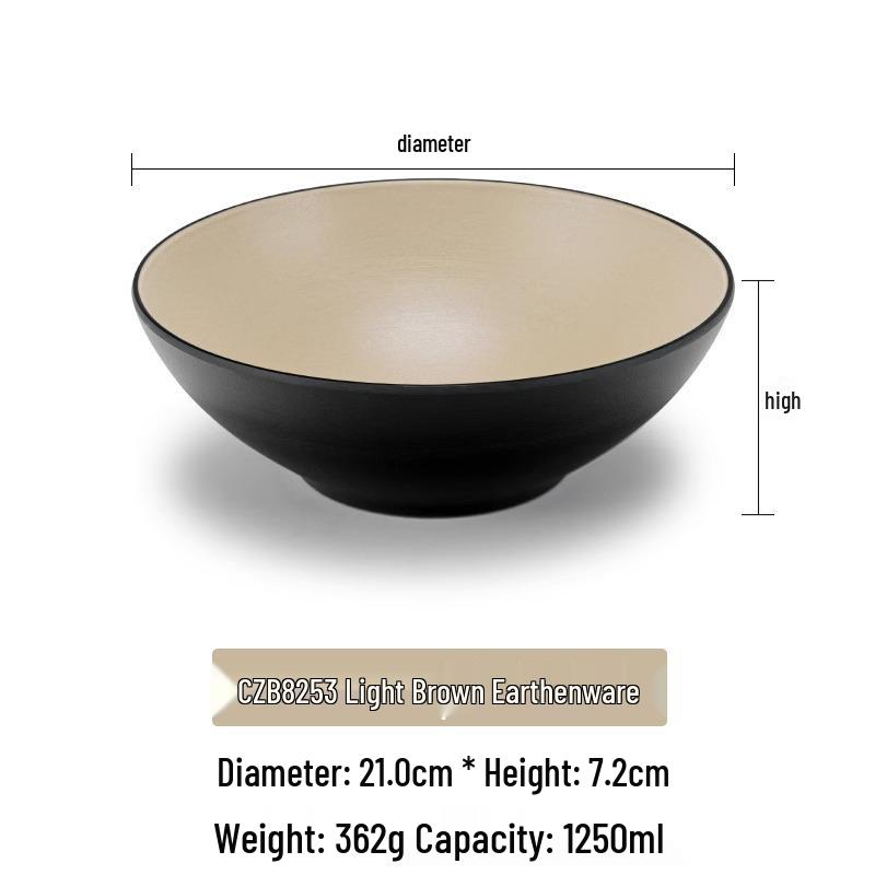 Large Frosted Melamine Ramen Bowl - Japanese-Style Restaurant Noodle Bowl for Mala Tang, Luosifen, Soup, and Rice Noodles