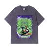 275 GSM Washed T-shirts 100% Cotton One Piece V9 Zoro Print Unisex Heavy Cotton T Shirt