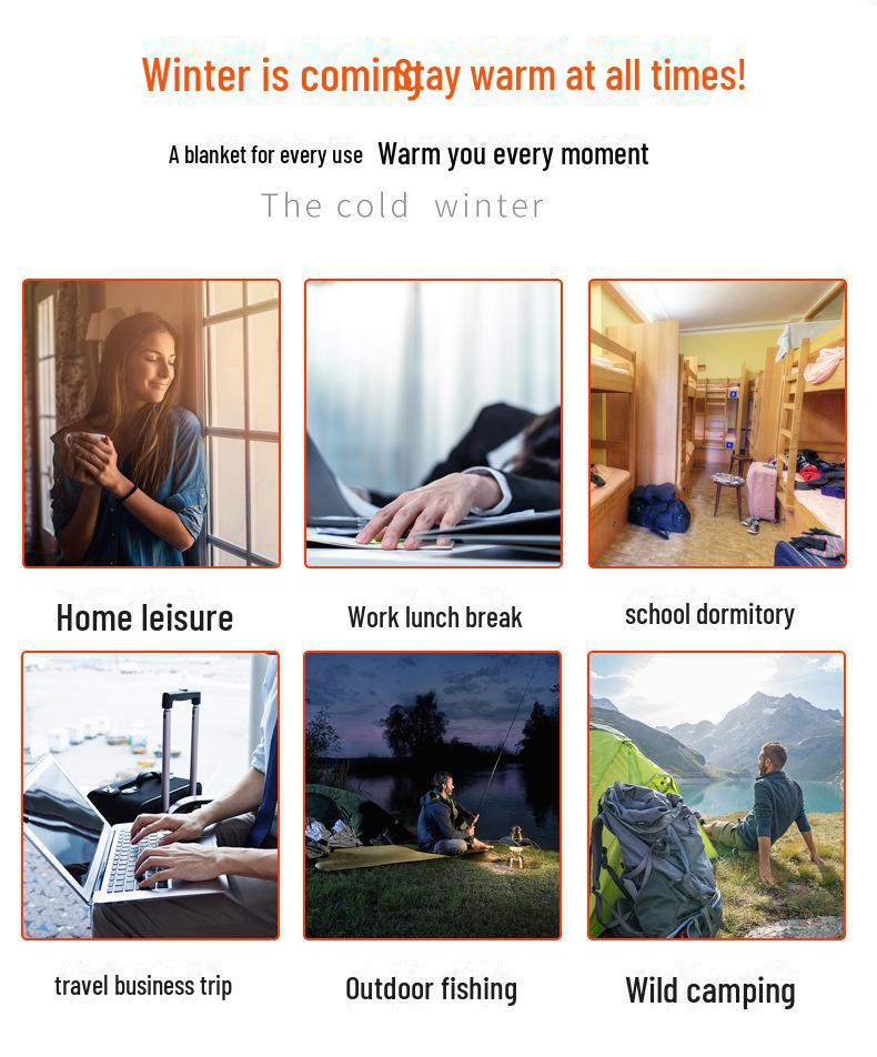 Multifunksjonelt USB-varmeteppe og sjal for kontoret