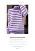 Korean Style Women's Striped Color-Block High Neck Knit Pullover Sweater