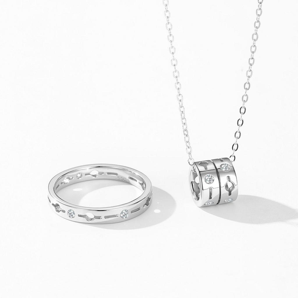 S925 Sterling Silver Women's Lucky Bead Clavicle Necklace