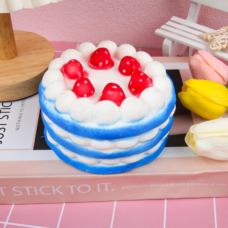 

Simulation Strawberry Birthday Cake Squeeze Soft Pu Slow Rising Fun Squeeze Healing Toy Pinch Relieve Stress Vent Toys For Kids