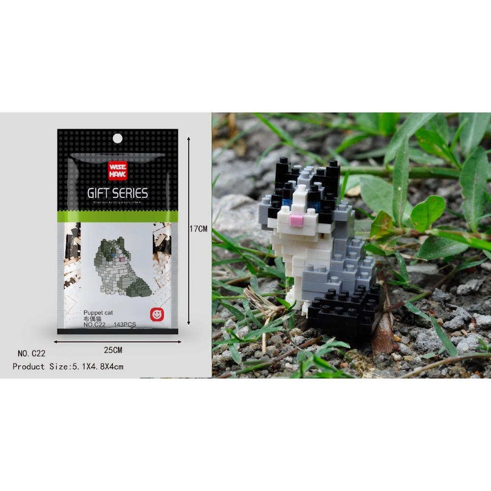 Mini Building Blocks 3D Animal Diamond Model Micro Bricks Dog Cat Bird Moose Wolf Panda Macaw Toys For Children Birthday Gifts