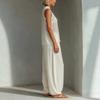 Women's Loose Fit Two-Piece Set Sleeveless Top High Waist Wide Leg Pants