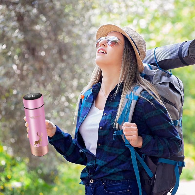 Cute Intelligent Temperature Display Stainless Steel Thermos Insulation Cup Coffee Cup Vacuum Bottle Smart Water Bottle