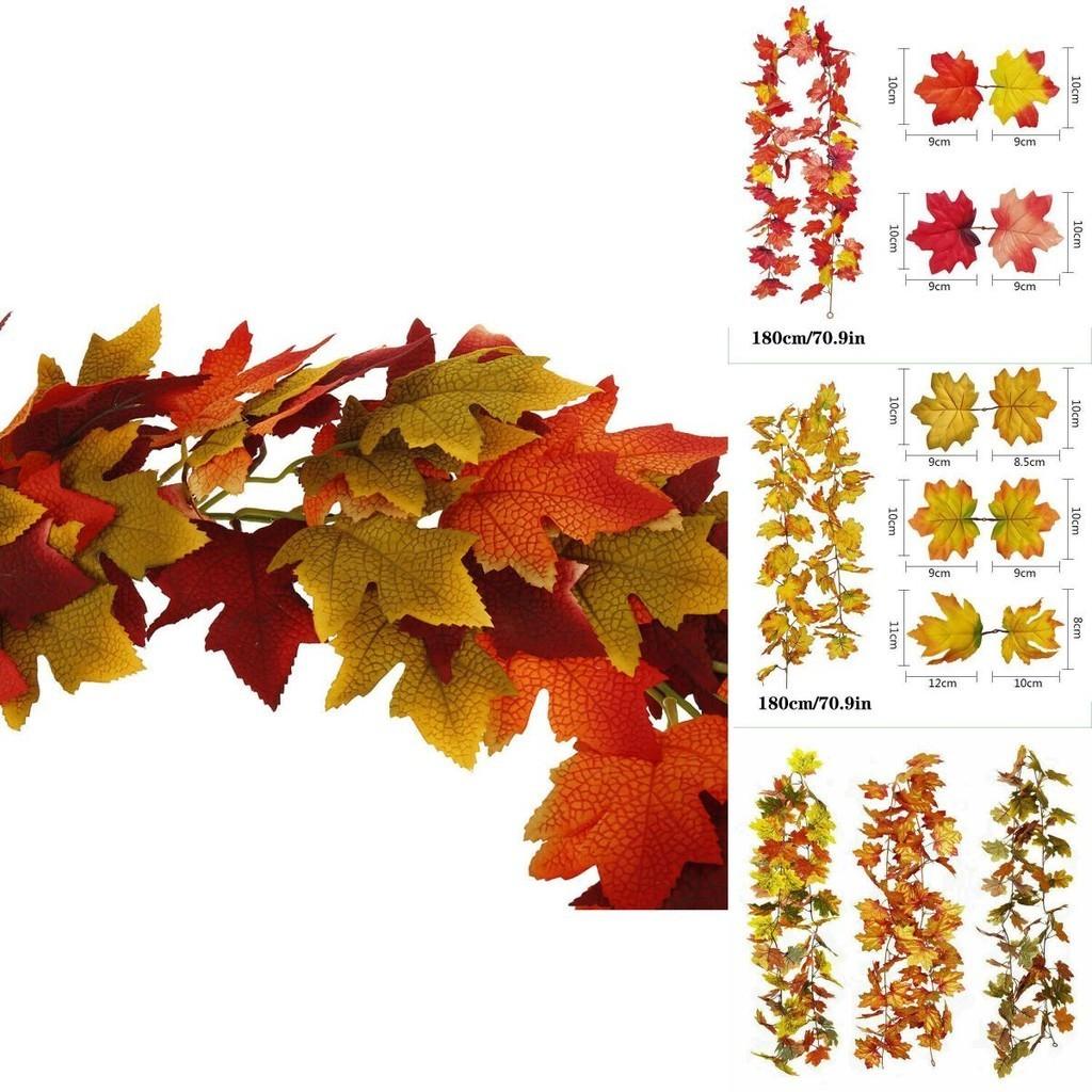 Realistischer Herbst-Ahornblatt-Girlande für Thanksgiving- und Halloween-Dekorationen