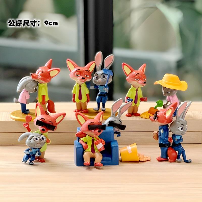 Zootopia Figure Set 4 Styles, Cute Cartoon Animal Characters PVC Collectible Model Toys, Best Gift for Kids Fans