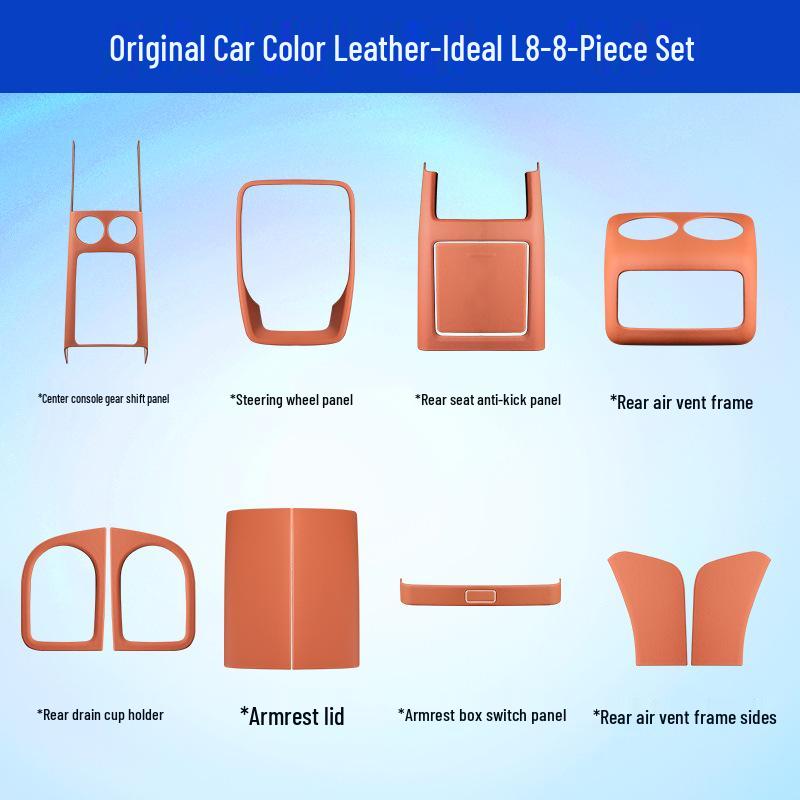 Ideal L8 Original Car Leather Interior Accessories: Central Control Panel, Armrest Box Cover – Same Color Modification.