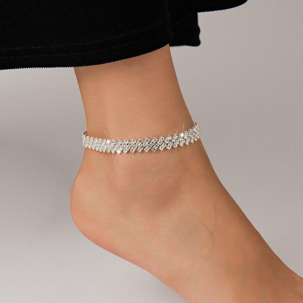 Irregular Diamond Rhinestone Gypsy Beach Anklet