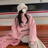 American oversize hoodless sweater women's design sense ice cream printing versatile foreign style long-sleeved