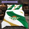 Real Betis Fußball 3-teiliges Bettwäsche-Set Weiches Bettbezug-Set mit Kissenbezügen Bedrucktes Schlafzimmer-Deko-Set für Zuhause