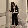 2024 Spring/Autumn Hepburn Style Women's Knit Cardigan & Wide-Leg Pants Set