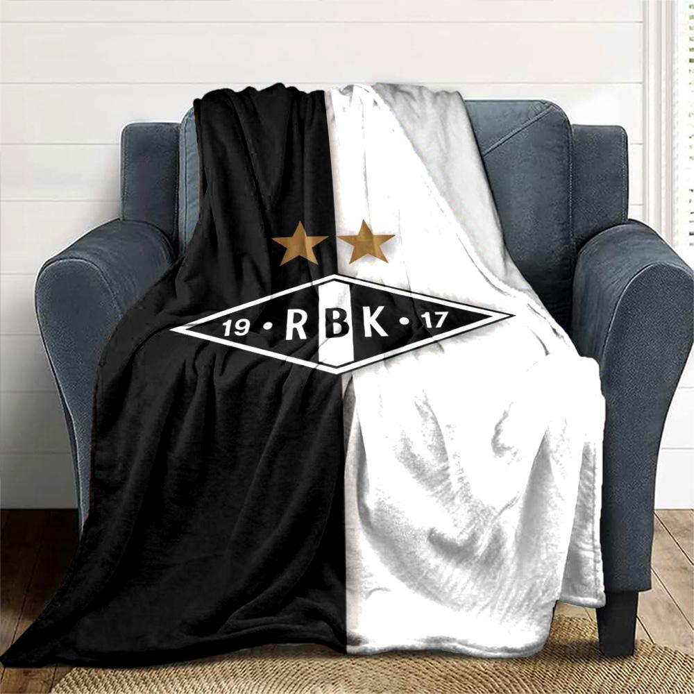 Rosenborg Ballklub Print Flannel Blanket High Quality Warm Comfortable Cover for All Seasons Perfect for Gifts Home Decor