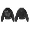 Heren Korte Cropped Hoodie met Rits Vintage Streetwear Katoenen Oversized Pullover