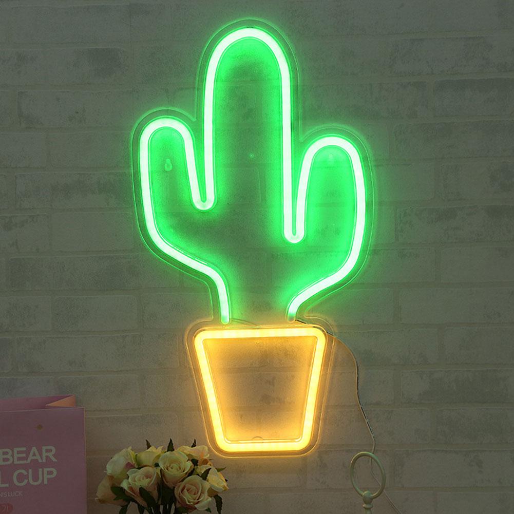 Innovative Cartoon Cactus Shape Acrylic LED Light Decorative Light for Party Home Decoration