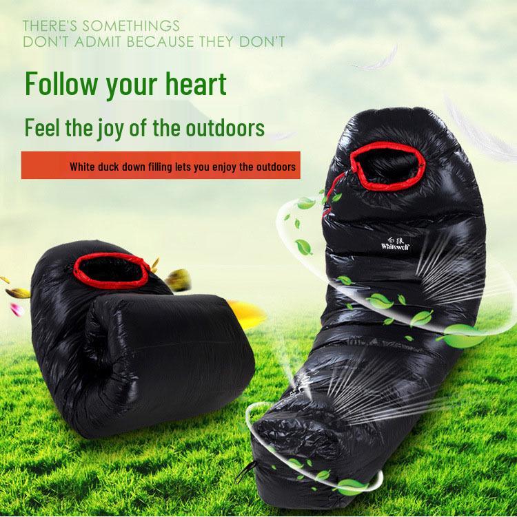 Ultralight Duck Down Mummy Sleeping Bag: Warm, Thickened, for Outdoor Adult Camping