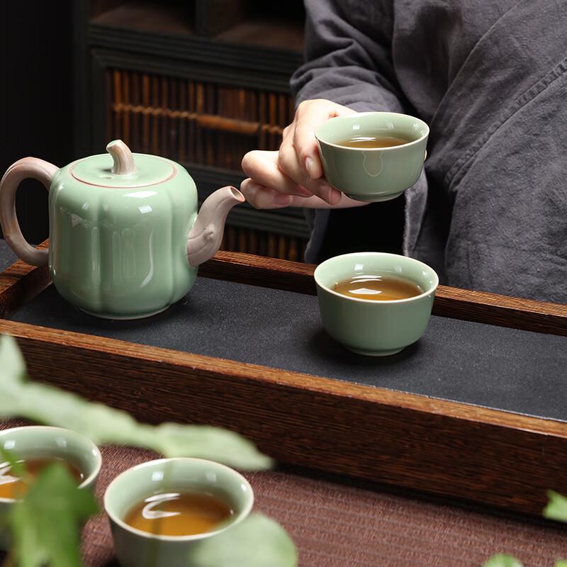 Auspicious Chinese Pottery Tea Set Gift Box