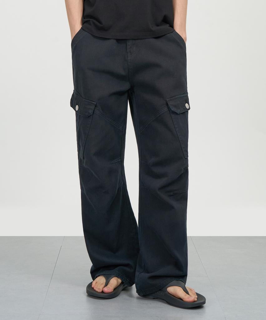 EXCONTAINER Vintage Dyed Cargo Pants (Black)