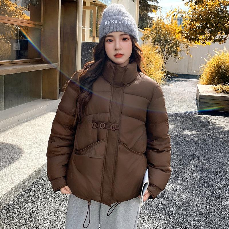 Small down cotton jacket short three-button bread jacket casual jacket stand-up collar down cotton jacket batch