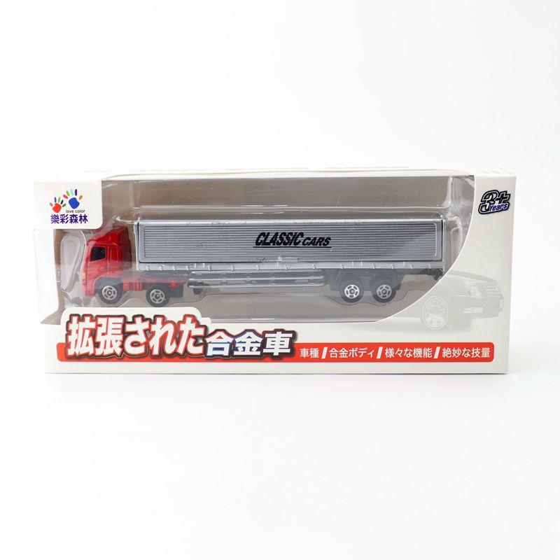 

Дитяча модель Іграшки зі сплаву Розширена серія автомобілів Автомобіль-контейнер з пласким причепом Truck Red