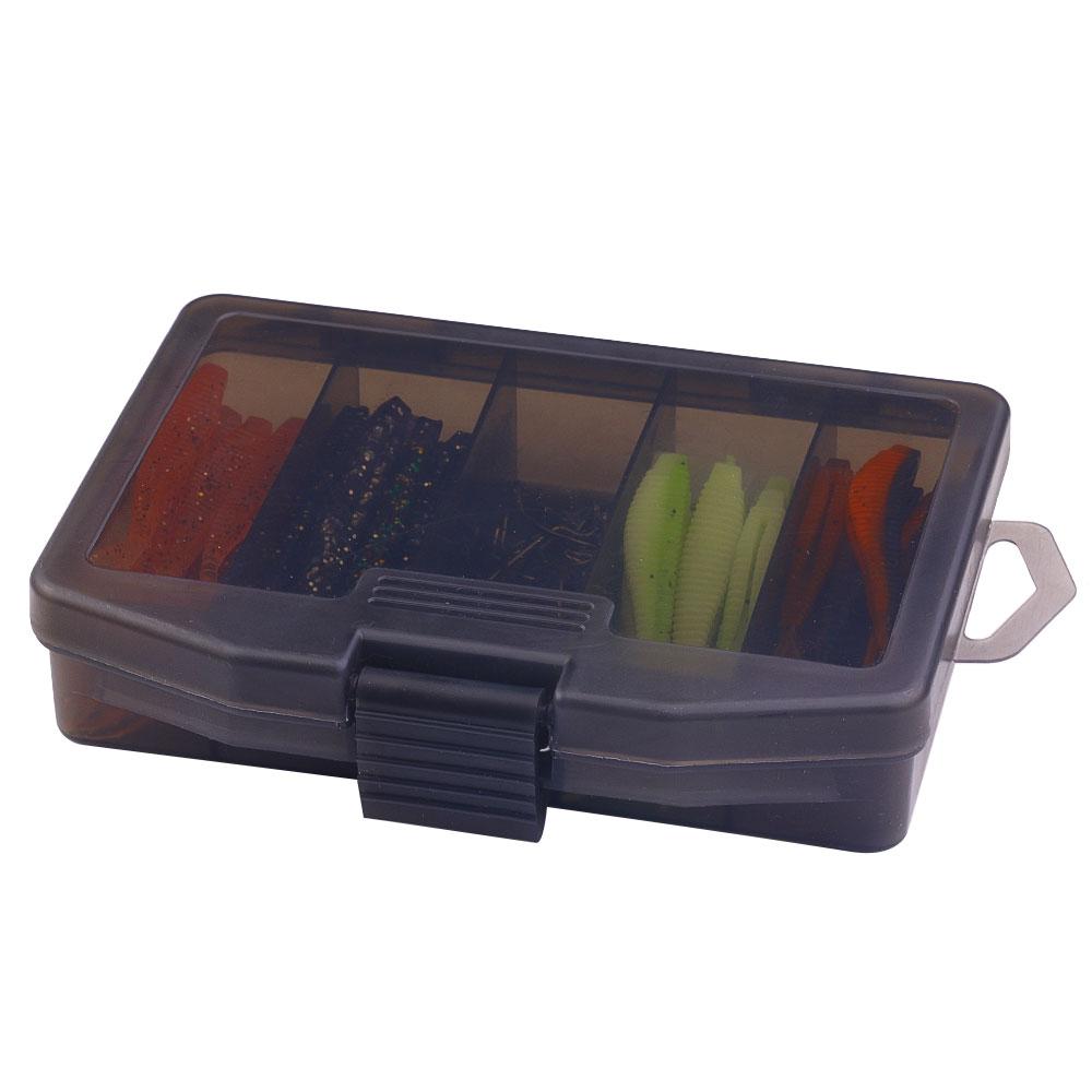 1SET/Offset Worm Hook Set Bionic Fish 6cm V Tail Pesca Gear Crank Swimbait Carp Fishing Tackle Box Bait