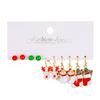 2026 fashion Christmas accessories 5 pairs of card earrings 2025 oil dripping red and green Christmas tree snowman earrings wholesale