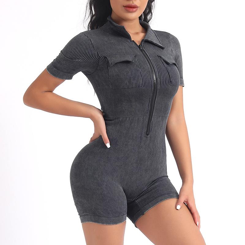 New Zipper Set Yoga Jumpsuit For Women, Running, Fitness, Tight Fitting Sports One-Piece Jumpsuit For Women