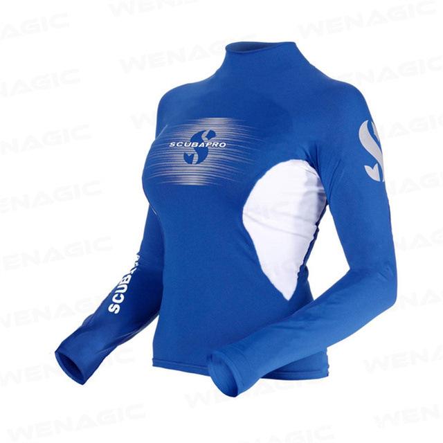 Quick-Dry Long Sleeve SCUBA Swim Shirt: Snorkeling, Surfing, Jellyfish Protection, Elastic Fit, Sun-Protection.