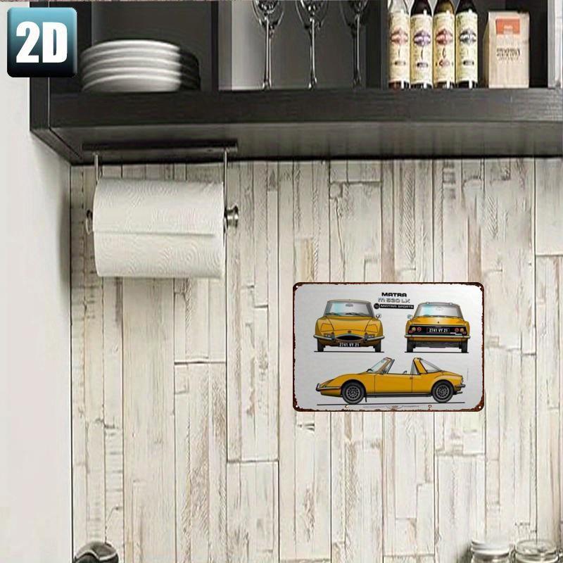 [2D Flat] 1pc Matra M530 LX Vintage French Sports Car Metal Tin Sign - Matra Racing Decor with Open Hood, Retro Garage, for Man