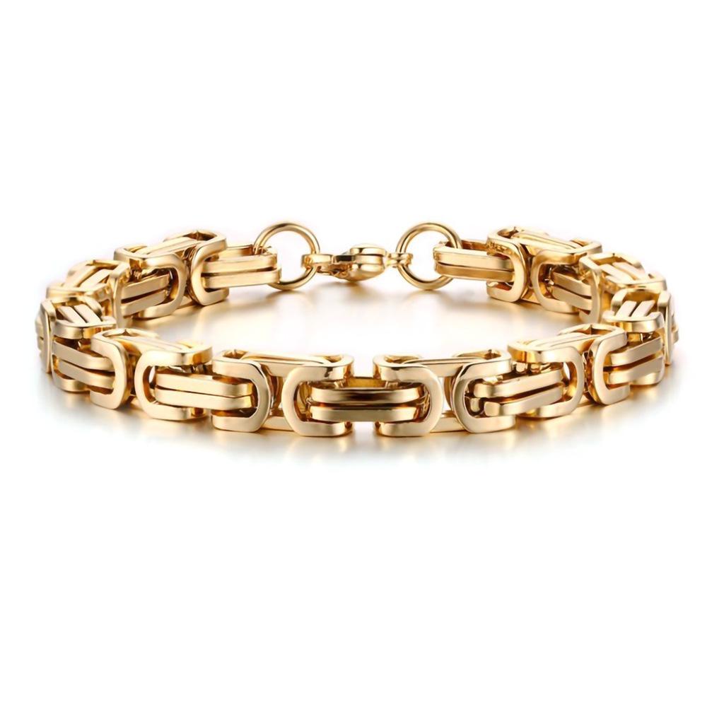 Herren Europäische & Amerikanische Mode Titanstahl Kaiserkettenarmband mit Vierkantverschluss