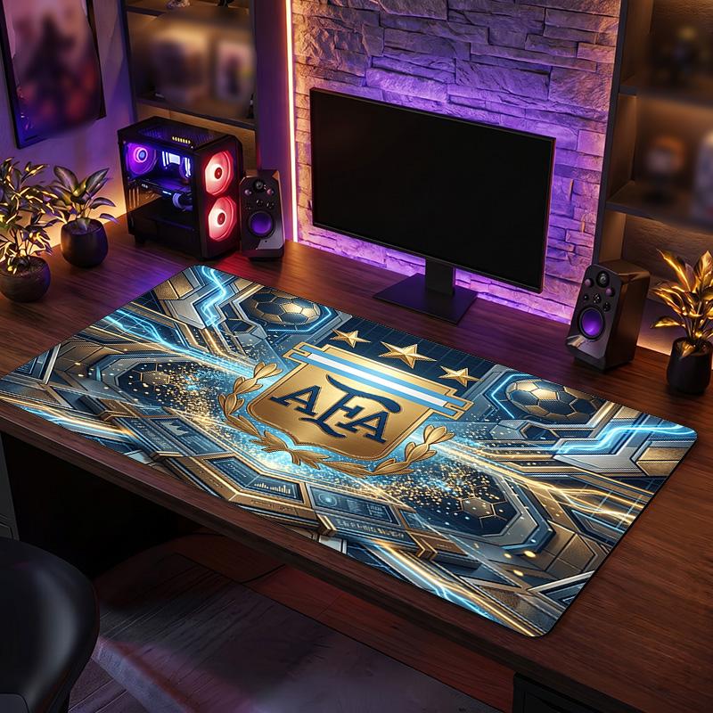 Tappetino Mouse Scudo Calcio Argentina, Tappetino da Scrivania Esteso Antiscivolo in Gomma per Gaming Ufficio Laptop Regalo per Fan