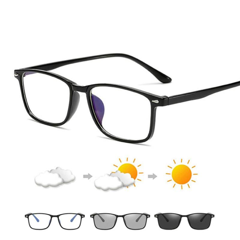 

Women Men Photochromic Glasses Chameleon Change Color Rectangle Goggles 0 -0.5 -1.0 -1.5 -2.0 To -6.0 Myopia -1.0
