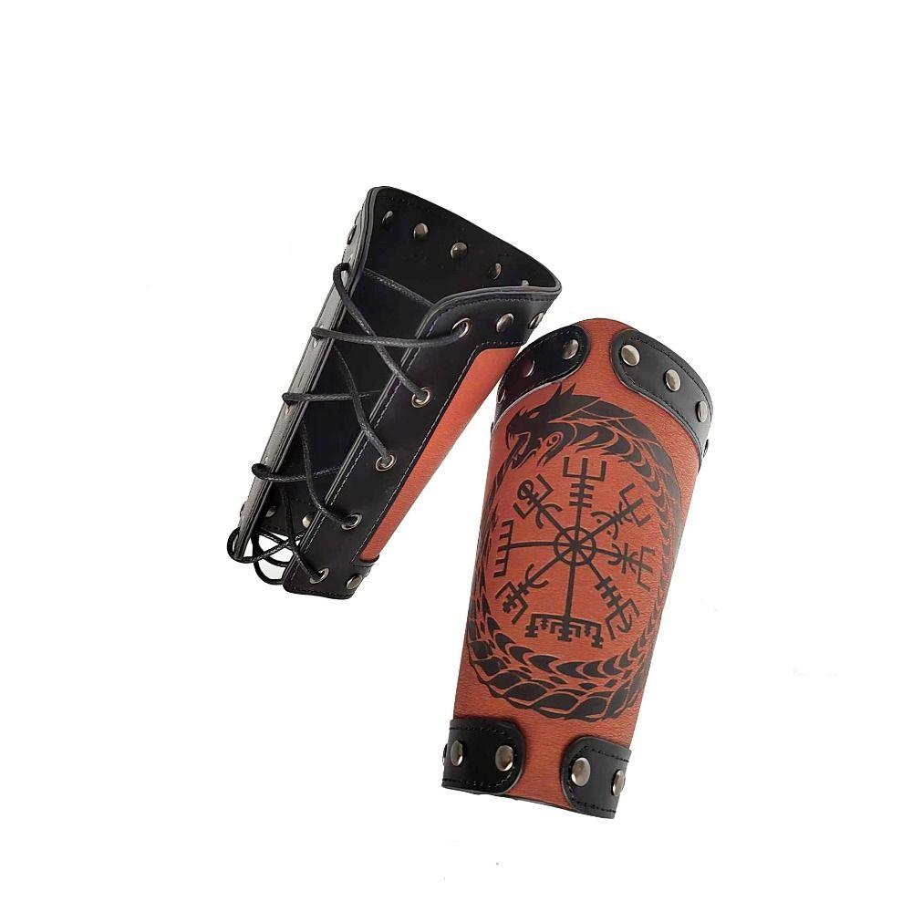 Leather Archery Arrow Punk Viking Bracer Sports Accessories Safe Strap  Unisex
