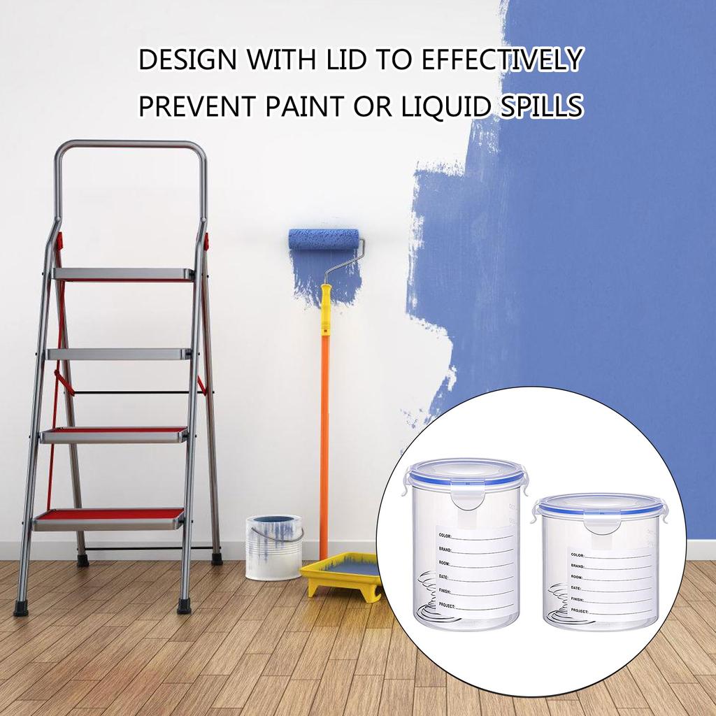 8 ks Nádobky na barvu s nerezovou míchací kuličkou Kelímky na retušovací barvu Vzduchotěsná nádoba na barvu pro přelakování barvy