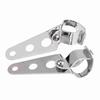 KIMISS 2pcs Stainless Steel Adjustable Motorcycle Headlight Mount Bracket Fork Racer 28mm-34mm (Silver))