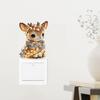 Colored Lights Little Deer Christmas Wall Sticker - Self-Adhesive Decoration for Home Switch Beautification