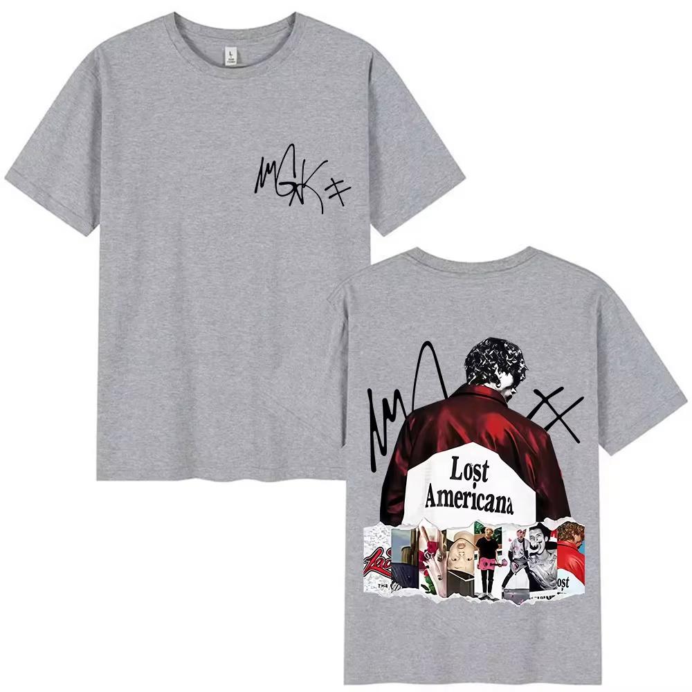 Rapper MGK Lost Americana Tour Album 2025 Merch T Shirt Men Women Hip Hop Pop Music T-shirts Summer O-Neck Short Sleeve T Shirts