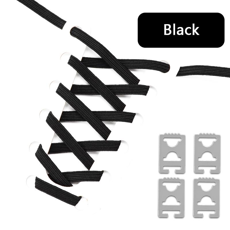 1 Pair Elastic No Tie Shoe Laces Anchors Flat Shoelace Lock Clip for Adults and Kids Tieless Shoelaces for Sneakers