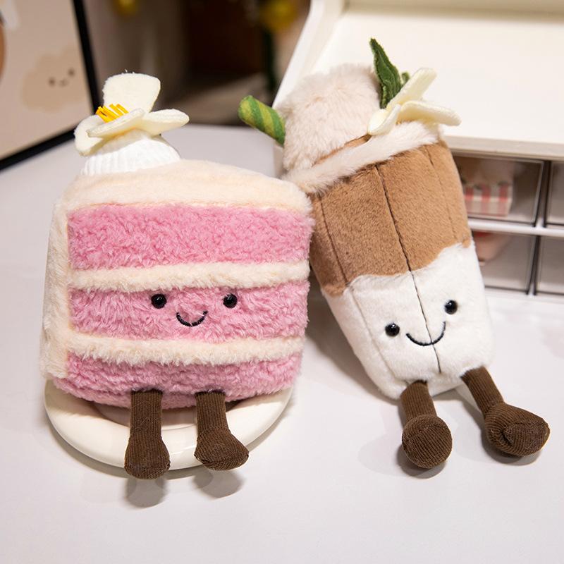 Love Barcelona Bear Doll Taro Mud Milk Tea Plush Toys Simulated Bread Dessert Soothing Doll