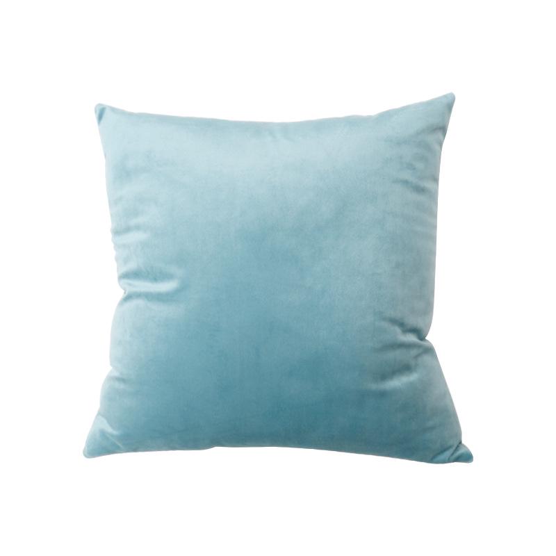 Solid Color European Style Pillow Case Office Velvet Pillow Home Waist Pillow Cushion