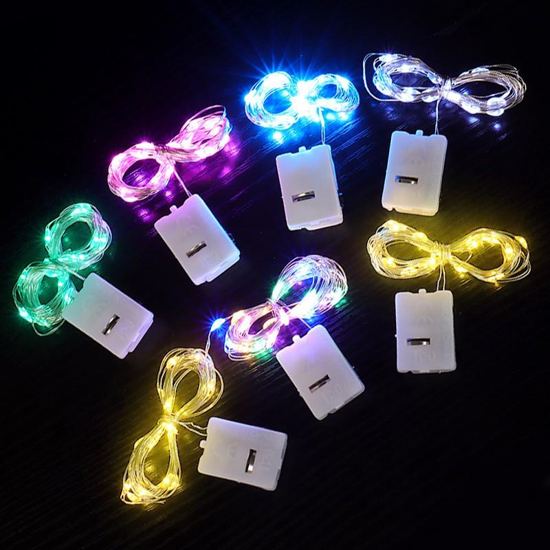 Colored Flower LED String Lights with Copper Wire – Button Battery Powered, Perfect for Christmas Tree Decoration & Atmospheric Lighting