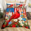 Homewish Cardibal Kuşu Sinek Kuşu Nevresim Takımı 2 Parça/3 Parça Mutlu Noeller Yatak Örtüsü Takımı Vahşi Hayvan Yaban Hayatı Yorgan Kılıfı Takımı
