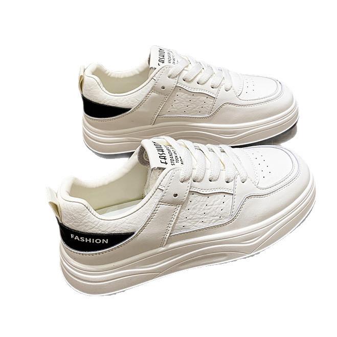 Cowhide version~ leather platform white shoes children's board shoes 2025 autumn new versatile casual sports women's shoes