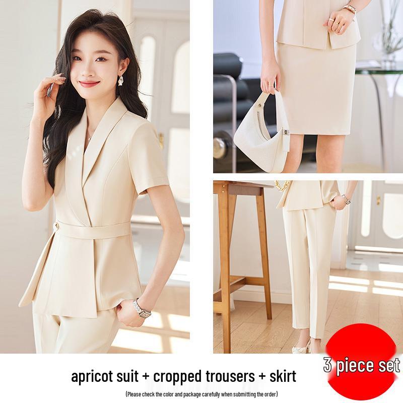 

Женский летний профессиональный костюмный набор – Идеально подходит для ресепшена отеля, ювелирных магазинов, салонов красоты 3XL