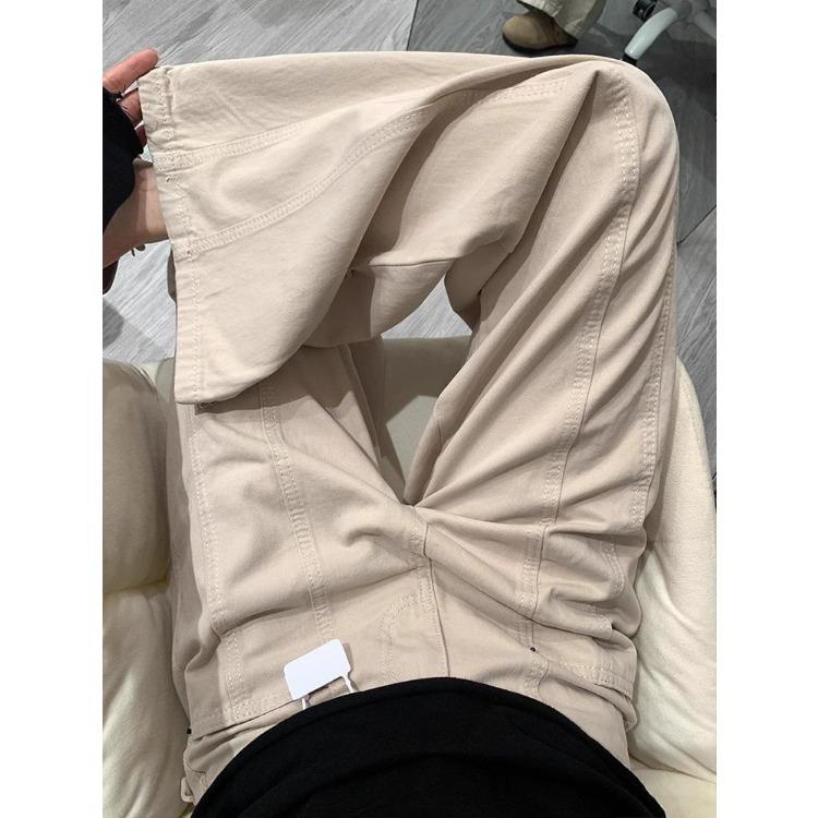 American Retro High Waist Wide Leg Jeans Women Patchwork Design Loose Fit Straight Pants Trendy Spring Autumn Fashion