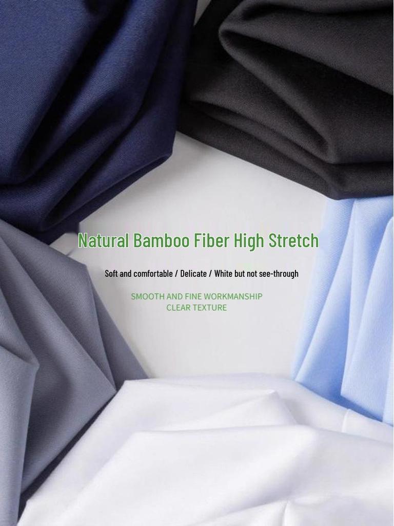Women's Slim Fit Long Sleeve Bamboo Fiber Anti-Wrinkle White Shirt for Business or Casual Wear